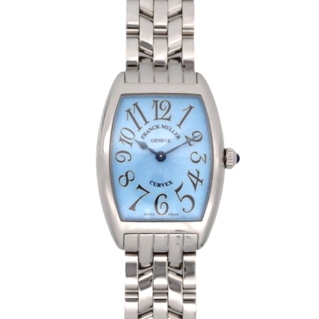 FRANCK MULLER - フランクミュラー トノウ カーベックス クオーツ 腕時計 ステンレススチール SS アラビアインデックス ライトブルー (2015年６月購入） 1752QZ レディース 40802027461【中古】【アラモード】