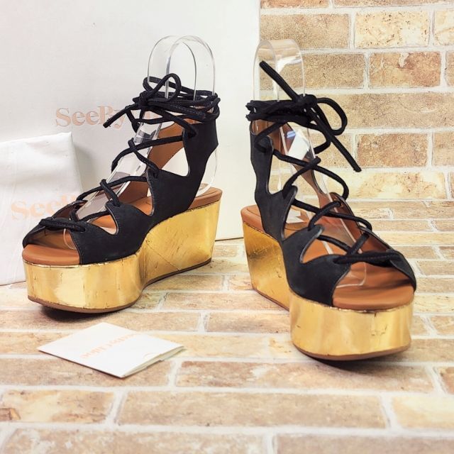 SEE BY CHLOE - シーバイ クロエ ☆ 厚底 レースアップ サンダル SEE BY CHLOE - シーバイ クロエ ☆ 厚底 レースアップ サンダル