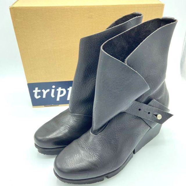 trippen(トリッペン)の★美品★トリッペン ショートブーツ 25 黒 レザー ボタン レディース 靴 レディースの靴/シューズ(ブーツ)の商品写真