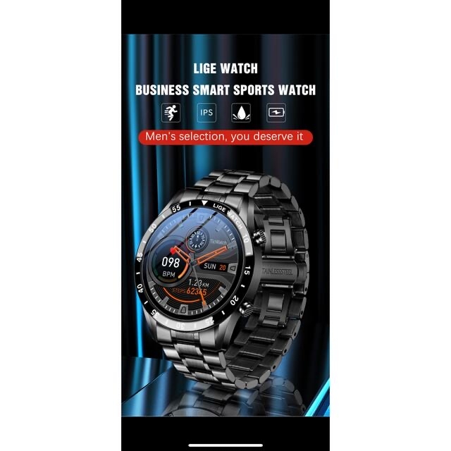Lige-新品☆最新☆コネクテッドウォッチ,身体活動モニター.Bluetooth メンズの時計(腕時計(デジタル))の商品写真