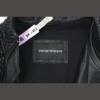 EMPORIO ARMANI レザー切替 中綿ジャケット サイズ52