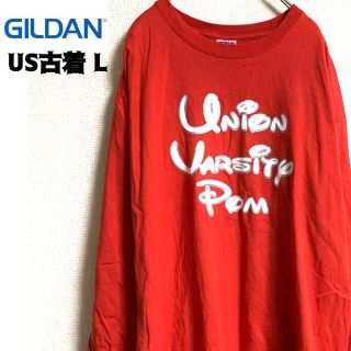 ギルタン(GILDAN)のUS古着 GILDAN ギルダン 長袖Tシャツ ロンT 古着 レッド (Tシャツ/カットソー(七分/長袖))