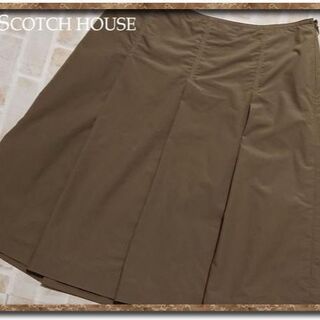 ザスコッチハウス(THE SCOTCH HOUSE)のスコッチハウス　プリーツスカート　カーキ(ひざ丈スカート)