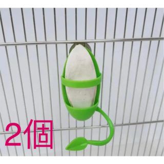 鳥 小動物　止まり木付きカットルボーンホルダー2個セット(鳥)