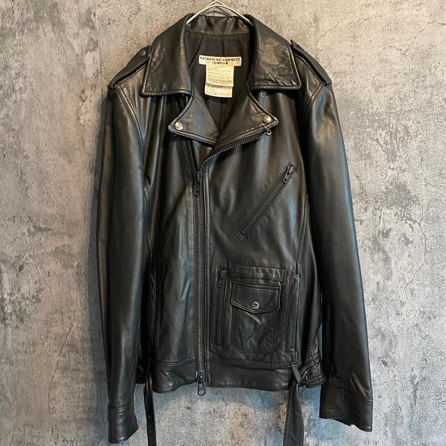 訳アリ キャサリンハムネット レザー ライダース ブルゾン | yasbil.org