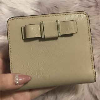 コーチ(COACH)のコーチ♡二つ折り財布♡ミニ財布♡ベージュ♡リボン♡COACH♡ミニ財布(財布)