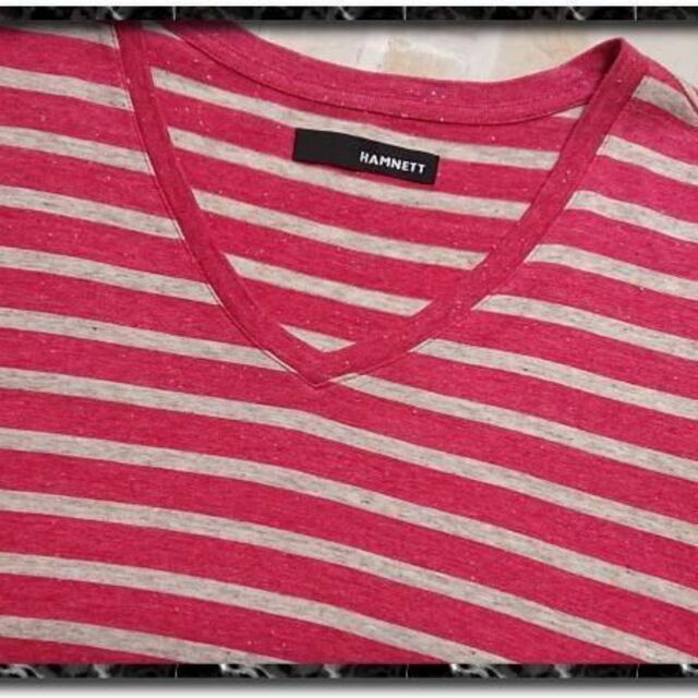 HAMNETT(ハムネット)のハムネット　VネックボーダーTシャツ メンズのトップス(Tシャツ/カットソー(半袖/袖なし))の商品写真