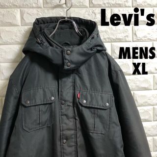 リーバイス(Levi's)のUS古着　リーバイス　中綿フーディージャケット　グレー　メンズXLサイズ(ブルゾン)