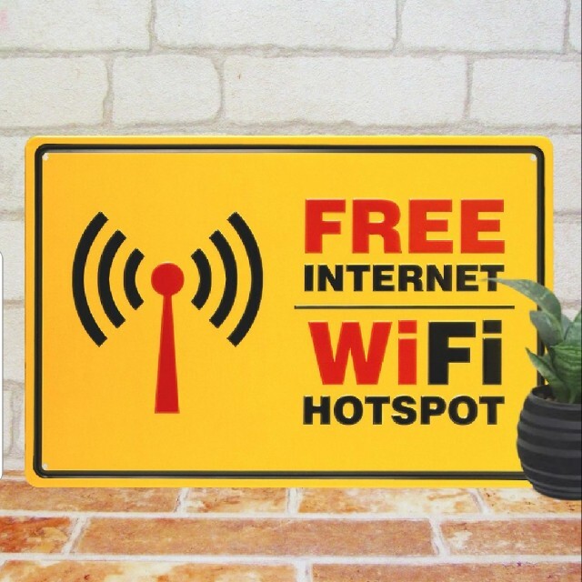 デザイン看板e】Wi-Fi free★インターネット ポスター ワイファイフリー