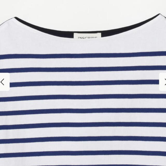 BEAUTY&YOUTH UNITED ARROWS(ビューティアンドユースユナイテッドアローズ)のINSCRIRE Border Big Boatneck T-shirt レディースのトップス(カットソー(長袖/七分))の商品写真