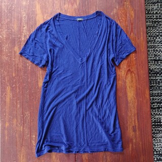 ロンハーマン(Ron Herman)のMONROW モンロー Tシャツ カットソー ブルー Vネック ロンハーマン(Tシャツ(半袖/袖なし))