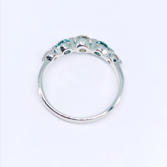 1.00ct ブルーダイヤモンド ハーフエタニティ リング PT900 1ct レディースのアクセサリー(リング(指輪))の商品写真