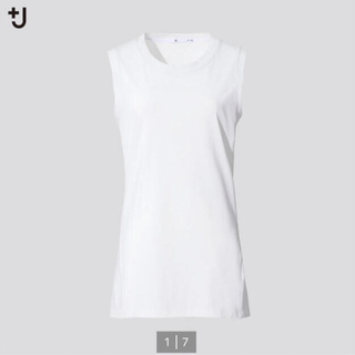ユニクロ(UNIQLO)のUNIQLO+J ストレッチスーピマコットンT（ノースリーブ）白黒セット(Tシャツ(半袖/袖なし))