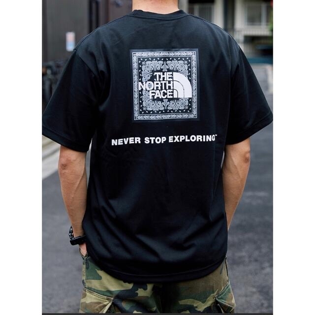 THE NORTH FACE(ザノースフェイス)のXLサイズ　ノースフェイス　Tシャツ　バンダナ　XL 黒 メンズのトップス(Tシャツ/カットソー(半袖/袖なし))の商品写真