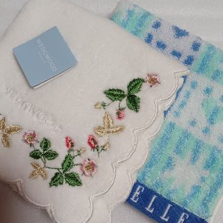 ウェッジウッド(WEDGWOOD)の値下げ📌ウェッジウッド&ELLE☆タオルハンカチ２枚セット(ハンカチ)