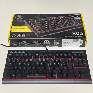 美品Corsair K63 赤軸 キーボード(PC周辺機器)