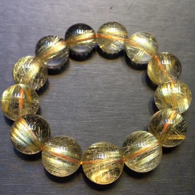 天然】タイチンルチルクオーツ ブレスレット 17.5mm-
