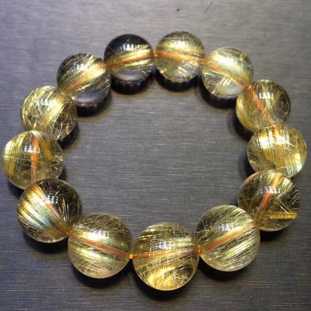天然】タイチンルチルクオーツ ブレスレット 17.5mm | www.jarussi.com.br