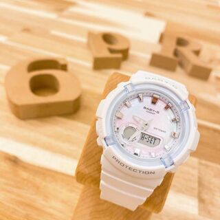ベビージー(Baby-G)の美品【カシオ】グラデーション ベビージー腕時計BGA-280 白ホワイト×ピンク(腕時計)