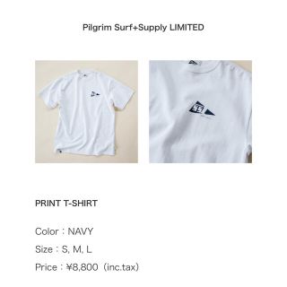 ビームス(BEAMS)のSSZ pilgrim surf supply beams Tシャツ　Lサイズ(Tシャツ/カットソー(半袖/袖なし))