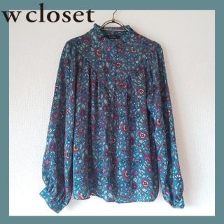 ダブルクローゼット(w closet)の【訳あり】ダブルクローゼット★サルサ柄ギャザーブラウス(シャツ/ブラウス(長袖/七分))