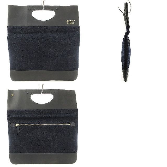 CLEDRAN(クレドラン)のクレドラン 美品 クラッチバッグ ハンドバック 2WAY 切替 紺 黒 鞄  メンズのバッグ(その他)の商品写真