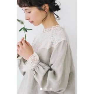 サマンサモスモス(SM2)のゆみこ様専用ページ　サマンサモスモス　kazumi  レースリネンブラウス(シャツ/ブラウス(長袖/七分))