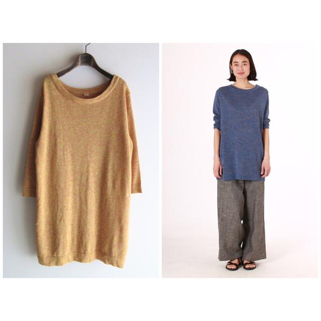 45rpm - 美品 45R 杢ラミー超ガーゼTUNIC ニットチュニック サイズ2