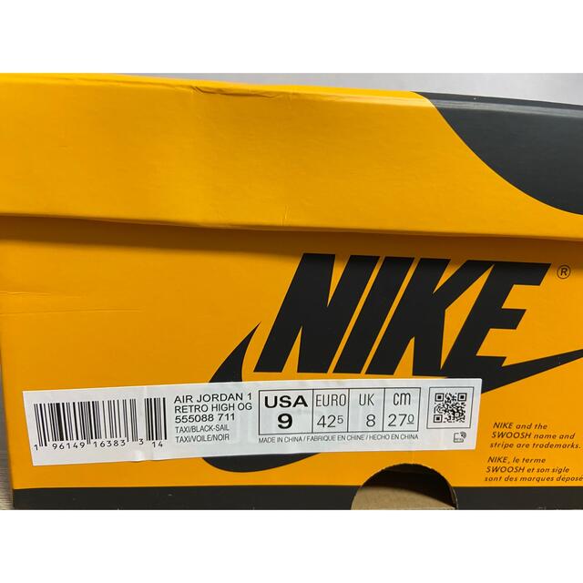 Nike Air Jordan 1 High OG "Taxi 新品未使用