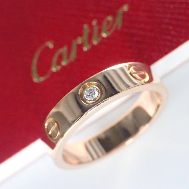 保証書有 カルティエ Cartier ダイヤ ミニラブリング K18PG 49号