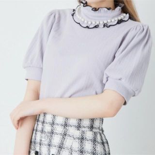 アンクルージュ(Ank Rouge)のAnk Rouge バックリボンテレコTOPS(カットソー(半袖/袖なし))