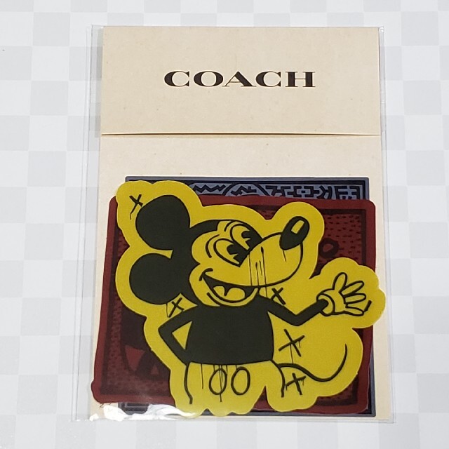 COACH(コーチ)のコーチ　ミッキー×キース　コラボ　ステッカー　新品　未開封　COACH　非売品 エンタメ/ホビーのコレクション(ノベルティグッズ)の商品写真