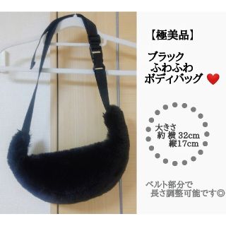 ザラ(ZARA)の【極美品】ブラック黒 ふわふわ  ボディバッグ(ボディバッグ/ウエストポーチ)