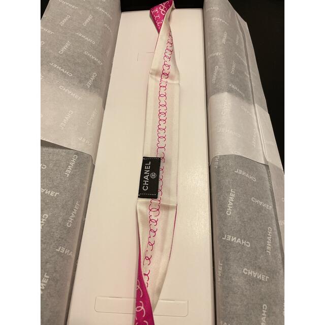 シャネル CHANEL スカーフ シルク ツイル ピンク ホワイト 新品 未使用