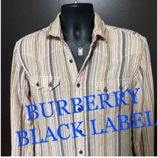 バーバリーブラックレーベル(BURBERRY BLACK LABEL)のBURBERRY BLACK LABEL ストライプ柄ウエスタン長袖シャツ(シャツ)