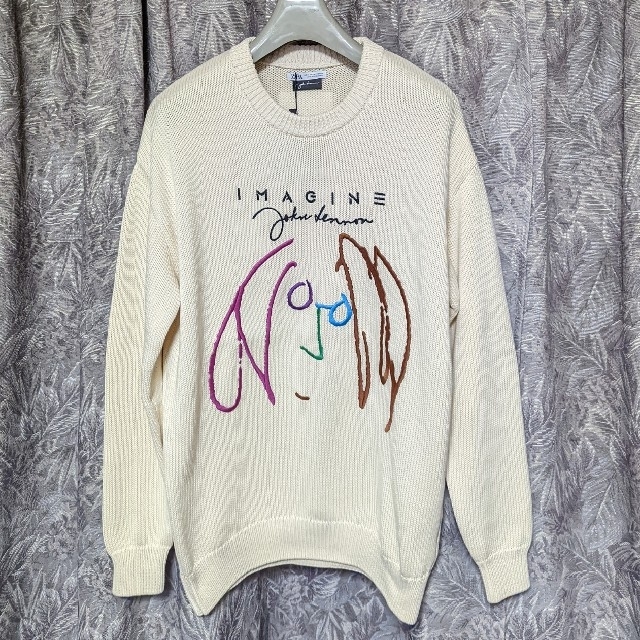 ZARA✕ｼﾞｮﾝﾚﾉﾝ刺繍セーター 綿ﾆｯﾄ