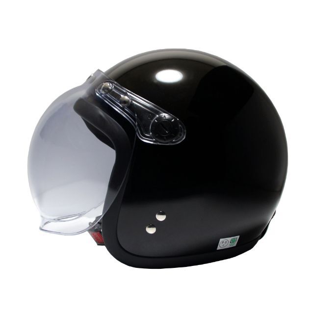 バイクヘルメット シールド付 ジェットヘルメット 全排気量対応 ブラック