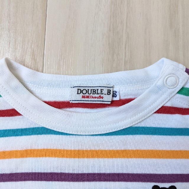 DOUBLE.B(ダブルビー)の【DOUBLE.B】カラフルボーダーシャツ 80 キッズ/ベビー/マタニティのベビー服(~85cm)(Ｔシャツ)の商品写真