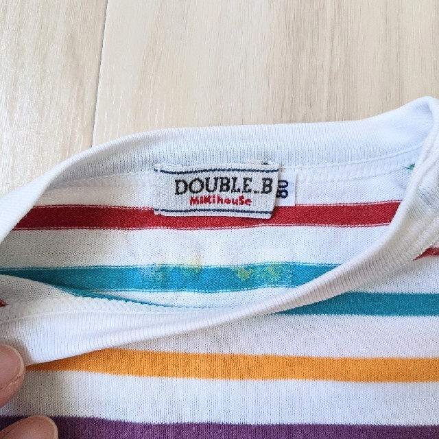 DOUBLE.B(ダブルビー)の【DOUBLE.B】カラフルボーダーシャツ 80 キッズ/ベビー/マタニティのベビー服(~85cm)(Ｔシャツ)の商品写真