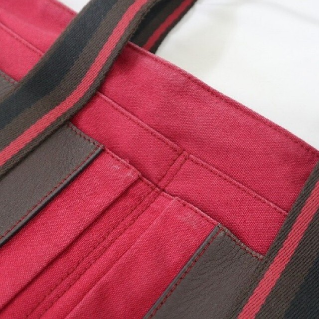 Hermes(エルメス)のHERMES  トロカホリゾンタル トートバッグ 赤 フランス製 コットン100 レディースのバッグ(トートバッグ)の商品写真