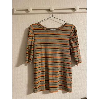 Tシャツ　オレンジボーダー(Tシャツ/カットソー(半袖/袖なし))