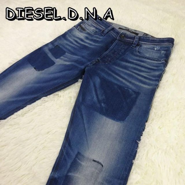 DIESEL(ディーゼル)のDIESEL.D.N.A　TEPPEHAR　リペア加工スリムテーパード　W28 メンズのパンツ(デニム/ジーンズ)の商品写真