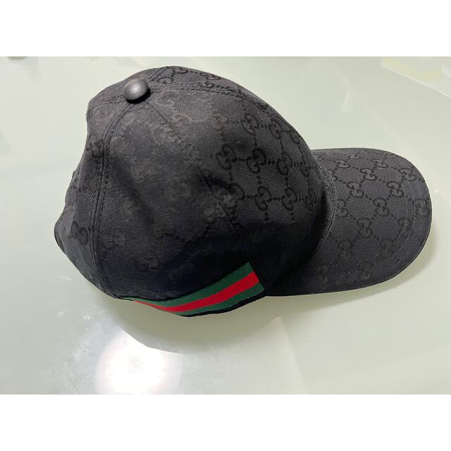 Gucci(グッチ)の【美品】GUCCI グッチ キャップ ブラック 巾着袋付き レディースの帽子(キャップ)の商品写真