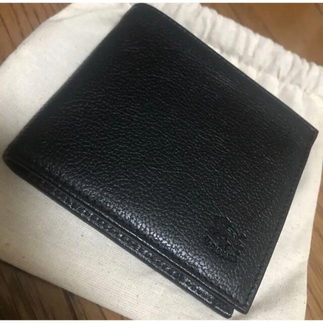 新品 イルビゾンテ 二つ折り 財布 ブラック 札入れ レザー コイン