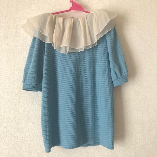 SHEIN 半袖　水色　トップス レディースのトップス(Tシャツ(半袖/袖なし))の商品写真