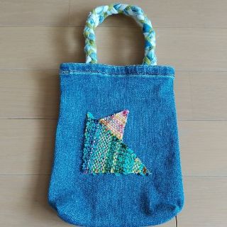 【新品＊未使用】ハンドメイド デニムバッグ♡(バッグ)