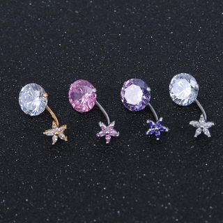 へそピアス かわいい 18G ボディピアス ジュエル カラフル シンプル (ピアス)