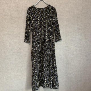 90s ビンテージ　アメリカ古着　花柄　フラワー　アメリカ輸入　小花柄　古着(ロングワンピース/マキシワンピース)