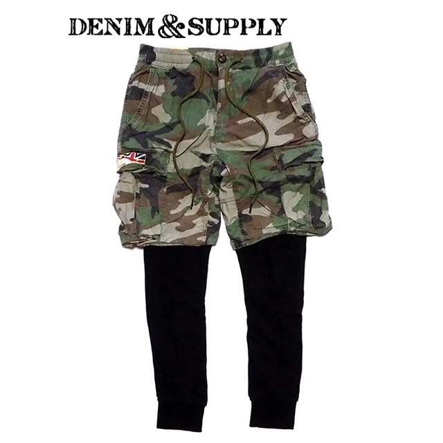 Denim & Supply Ralph Lauren(デニムアンドサプライラルフローレン)のデニム＆サプライレギンス付きヴィンテージショートパンツ ds66 メンズのパンツ(その他)の商品写真