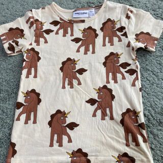 コドモビームス(こども ビームス)のmini rodini ユニコーン柄Tシャツ　美品6y-7y(Tシャツ/カットソー)